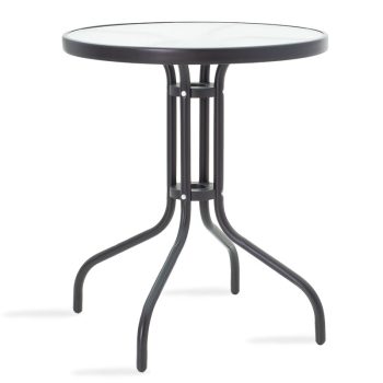Τραπέζι Watson pakoworld μέταλλο μαύρο-γυαλί Φ60x70εκ 130-000002