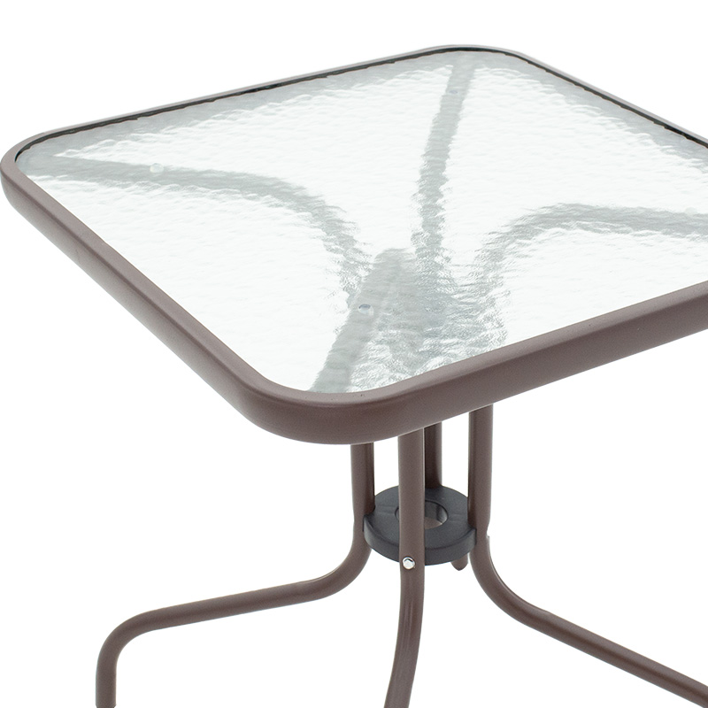 Τραπέζι Watson μέταλλο καφέ-γυαλί 60x60x70εκ - Image 3