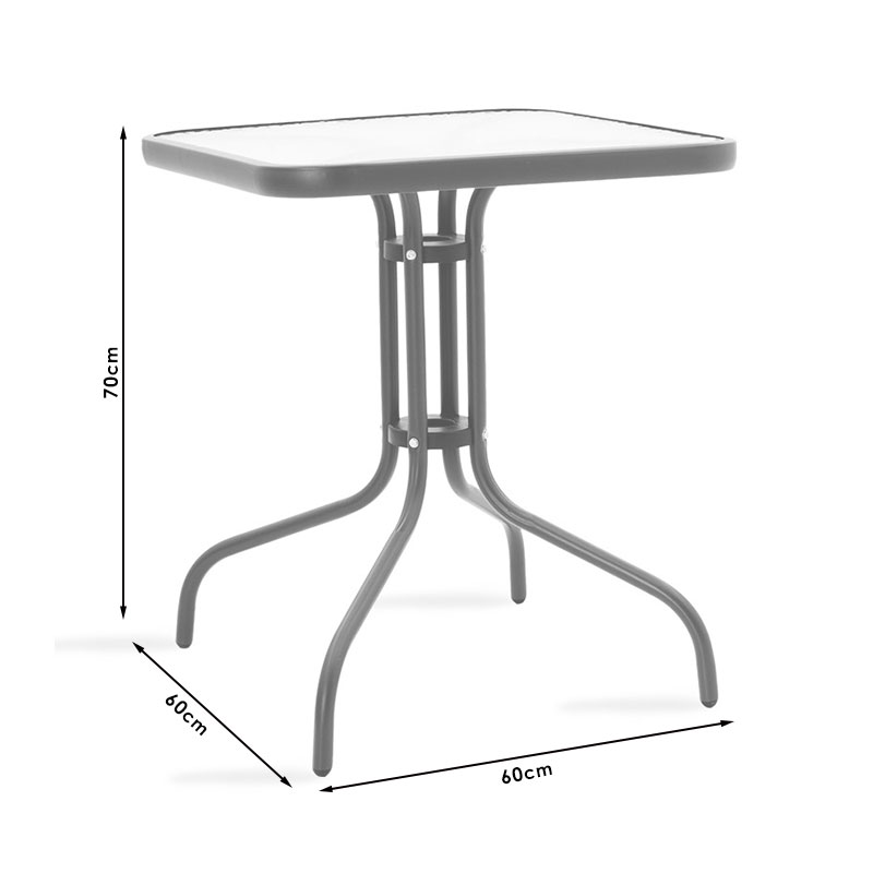 Τραπέζι Watson μέταλλο καφέ-γυαλί 60x60x70εκ - Image 4