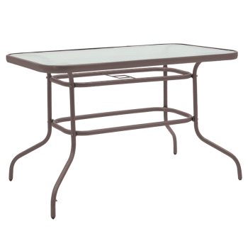 Τραπέζι Valor pakoworld μέταλλο καφέ-γυαλί 110x60x70εκ 130-000034