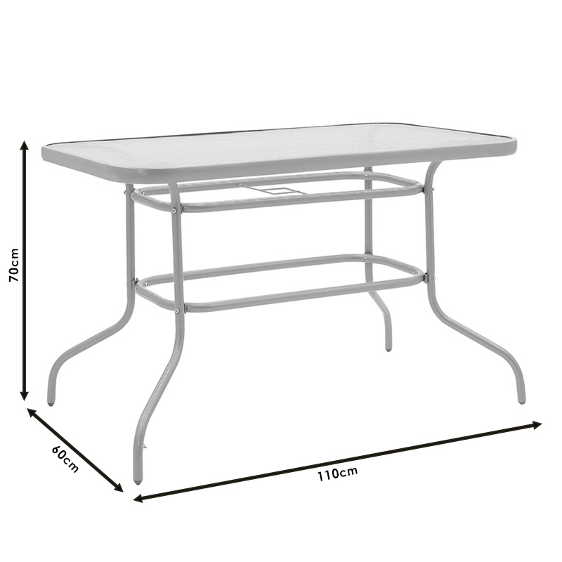 Τραπέζι Valor μέταλλο ανθρακί-γυαλί 110x60x70εκ - Image 4