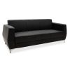 Καναπές 3θέσιος Dermis pakoworld inox-τεχνόδερμα μαύρο 188x75x75εκ 132-000003