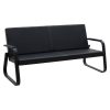 Καναπές 3θέσιος Rogelio pakoworld PU μαύρο 174x72x85εκ 132-000031