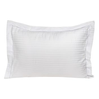Beauty Home Μαξιλαροθήκη ξενοδοχείου Oxford Πλακέ Ribbon Art Ε1232 230TC Satin Stripe Percal Pennie 70%Cot-30%Pol 53x73+5 Λευκό