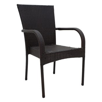 Πολυθρόνα κήπου Laura pakoworld μέταλλο-pe rattan καφέ 140-000032