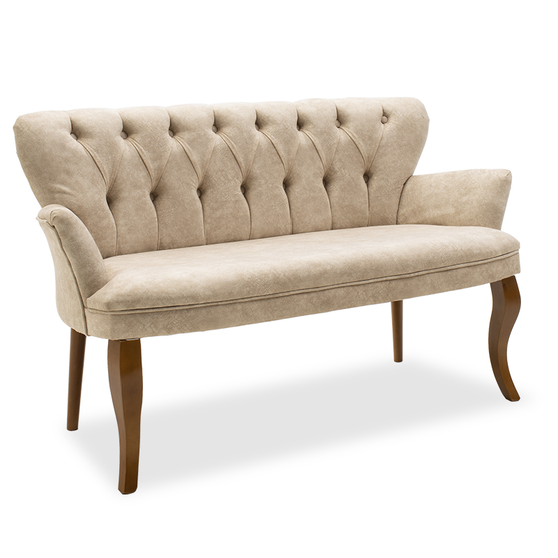 Καναπές Samara pakoworld 2θέσιος ύφασμα μπεζ antique 130x64x78εκ 146-000007