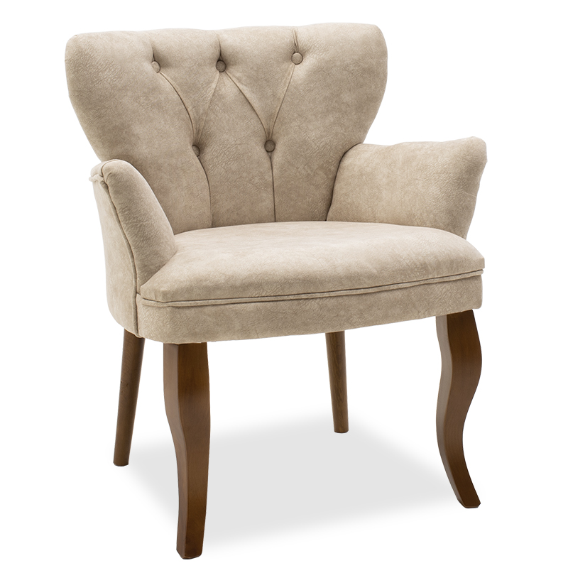 Πολυθρόνα Samara pakoworld ύφασμα μπεζ antique 67x62x78εκ 146-000009