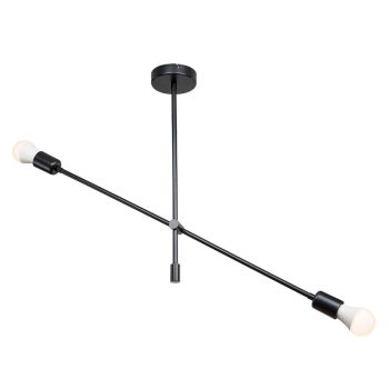Φωτιστικό οροφής δίφωτο PWL-1157 pakoworld E27 μαύρο 90x90x55εκ 147-000093