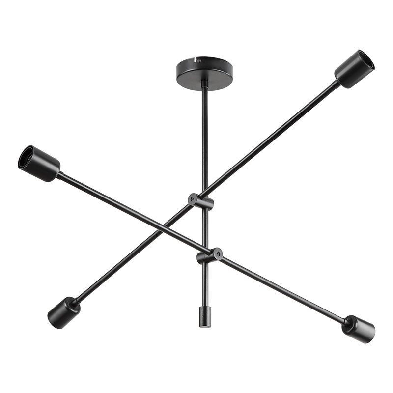 Φωτιστικό οροφής τετράφωτο PWL-1158 E27 μαύρο 90x90x55εκ - Image 3