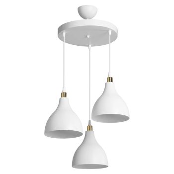 Φωτιστικό οροφής τρίφωτο Lofty pakoworld Ε27 λευκό Φ40x80εκ 147-000132
