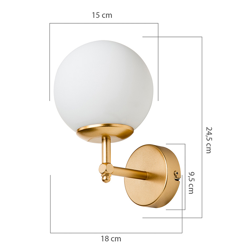 Φωτιστικό τοίχου-απλίκα Inclusive Ε27 χρυσό 15x18x24.5εκ - Image 4