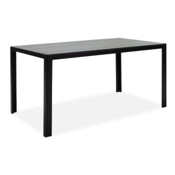 Τραπέζι Nares pakoworld αλουμίνιο μαύρο-polywood ανθρακί 140x80x72.5εκ 152-000003