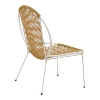 Alternative view of Καρέκλα Dapper  λευκό μέταλλο-pe φυσικό 64.5x71x92.5εκ
