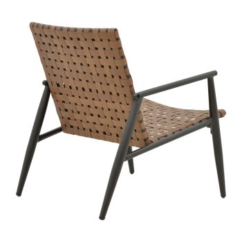 Alternative view of Πολυθρόνα Eamon  μαύρο αλουμίνιο και pe rattan σε καφέ απόχρωση 72.5x73.5x77εκ