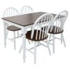 Τραπεζαρία Alice-Adalyn pakoworld σετ 5τμχ MDF καρυδί-λευκό 120x75x74εκ 153-000007