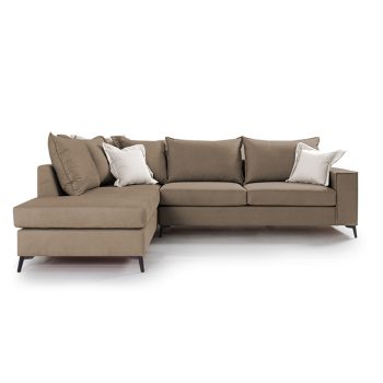 Alternative view of Γωνιακός καναπές δεξιά γωνία Romantic  ύφασμα mocha-cream 290x235x95εκ