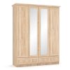 Ντουλάπα Rebecca pakoworld καθρέπτης τετράφυλλη sonoma 160x52x210εκ 173-000037