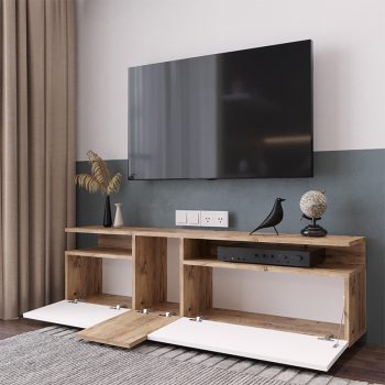 Alternative view of Έπιπλο τηλεόρασης Elana  sonoma-λευκό 150x29.5x46.3εκ