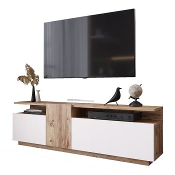 Έπιπλο τηλεόρασης Elana pakoworld sonoma-λευκό 150x29.5x46.3εκ 176-000055