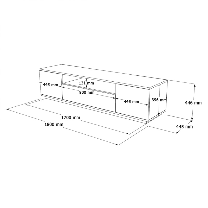 Έπιπλο τηλεόρασης Soren sonoma-λευκό 180x.44.5x44.6εκ - Image 6