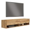 Έπιπλο τηλεόρασης επιτοίχιο Roscoe pakoworld sonoma 140x31.6x29.6εκ 176-000063