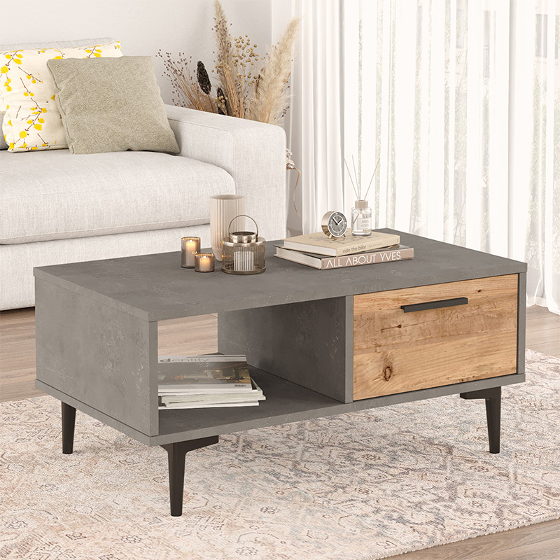 Τραπέζι σαλονιού Jethro cement-sonoma 90x51x40.6εκ - Image 3