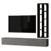 Σύνθετο σαλονιού επιτοίχιο Esmeralda pakoworld cement-μαύρο 174.5x27x145εκ 176-000101