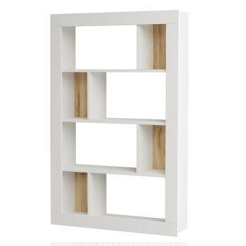 Βιβλιοθήκη Caring pakoworld λευκό-sonoma 94.5x27x145.5εκ 176-000115