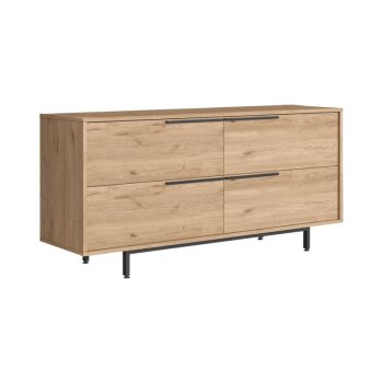 Μπουφές Lebon pakoworld μελαμίνης φυσικό-μαύρο 160x44.5x74εκ 176-000140