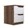 Κομοδίνο Verena pakoworld καρυδί-λευκό 35x40x47εκ 182-000014