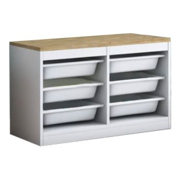 Συρταριέρα Beretta pakoworld 6 συρταριών λευκό-καρυδί 89x34x52εκ 182-000019