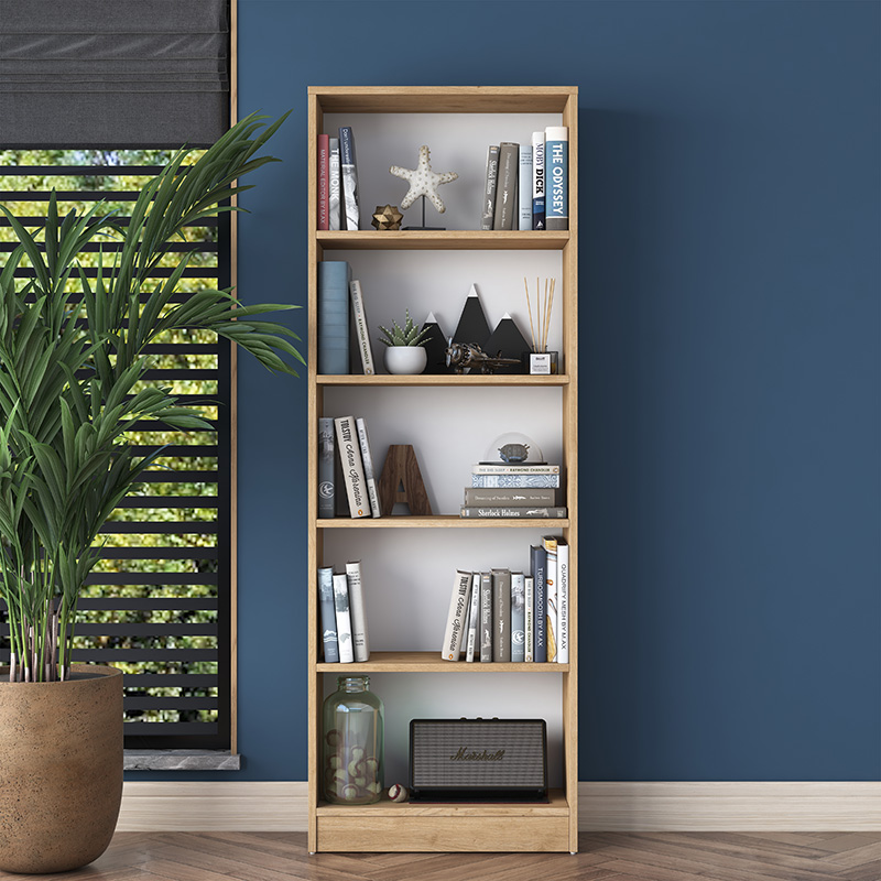 Βιβλιοθήκη Goldie sonoma-λευκό 60x25x170εκ - Image 3