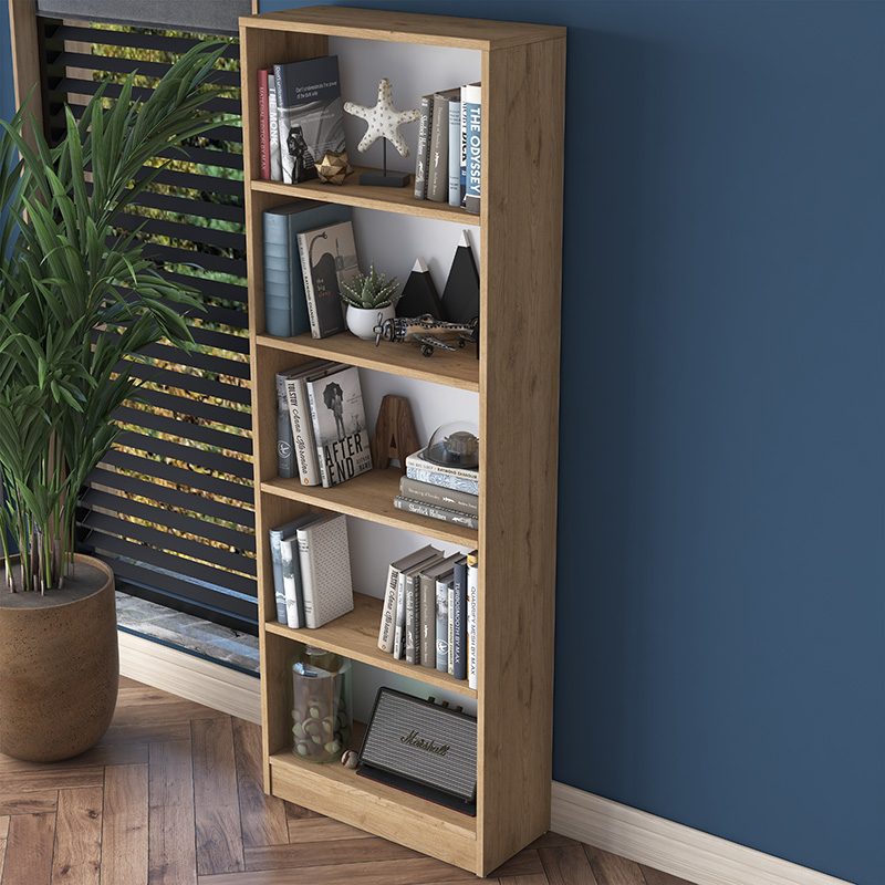 Βιβλιοθήκη Goldie sonoma-λευκό 60x25x170εκ - Image 5