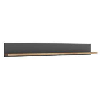 Ραφιέρα τοίχου Goldie pakoworld ανθρακί-φυσικό 120x14.8x18εκ 182-000055