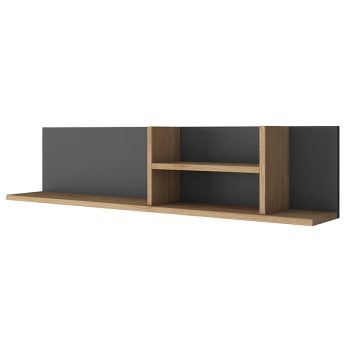 Ραφιέρα τοίχου Goldie pakoworld ανθρακί-φυσικό 120x19.8x25εκ 182-000056