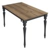 Τραπέζι Rosette pakoworld καρυδί-ανθρακί 120x70x73.8εκ 182-000058