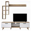 Σύνθετο σαλονιού Celty pakoworld φυσικό-λευκό 180x35x48.5εκ 182-000061