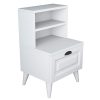 Κομοδίνο Rusta pakoworld μελαμίνης-mdf λευκό 45x40x74.5εκ 182-000073