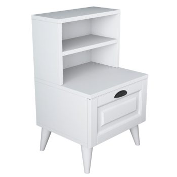 Κομοδίνο Rusta pakoworld μελαμίνης-mdf λευκό 45x40x74.5εκ 182-000073