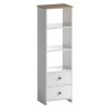 Βιβλιοθήκη Miro pakoworld λευκό-oak 42.5x32x140εκ 185-000068