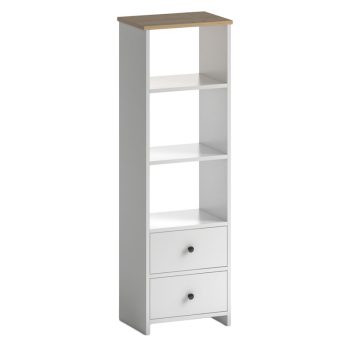 Βιβλιοθήκη Miro pakoworld λευκό-oak 42.5x32x140εκ 185-000068