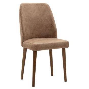 Καρέκλα Sofia pakoworld βελούδο καφέ-antique-καρυδί πόδι 190-000036