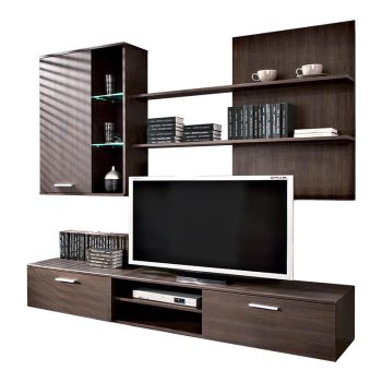 Σύνθετο σαλονιού Salome pakoworld LED wenge 200x41x190εκ 192-000003