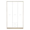 Ντουλάπα ρούχων Serenity pakoworld τρίφυλλη sonoma-λευκό 118.5x54x196.5εκ 192-000019