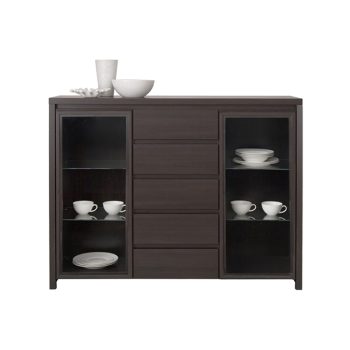 Μπουφές-βιτρίνα Selina pakoworld wenge 143.5x40.5x112.5εκ 195-000006
