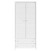 Ντουλάπα ρούχων δίφυλλη Fansi pakoworld λευκό 90x55.5x200.5εκ 195-000017