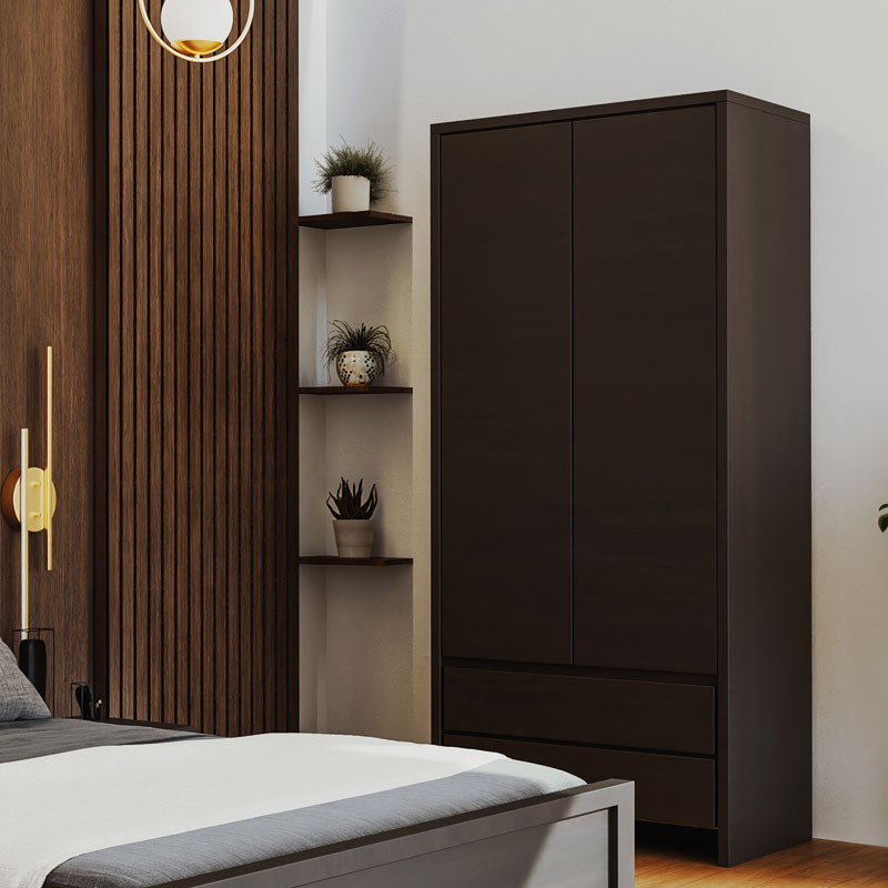 Ντουλάπα ρούχων δίφυλλη Selina wenge 90x55.5x200.55εκ - Image 2
