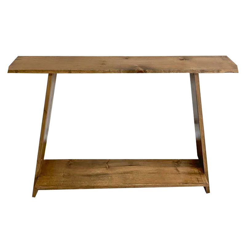 Κονσόλα Edgar φυσικό ξύλο πεύκου 30mm καρυδί 139x29x90εκ - Image 3