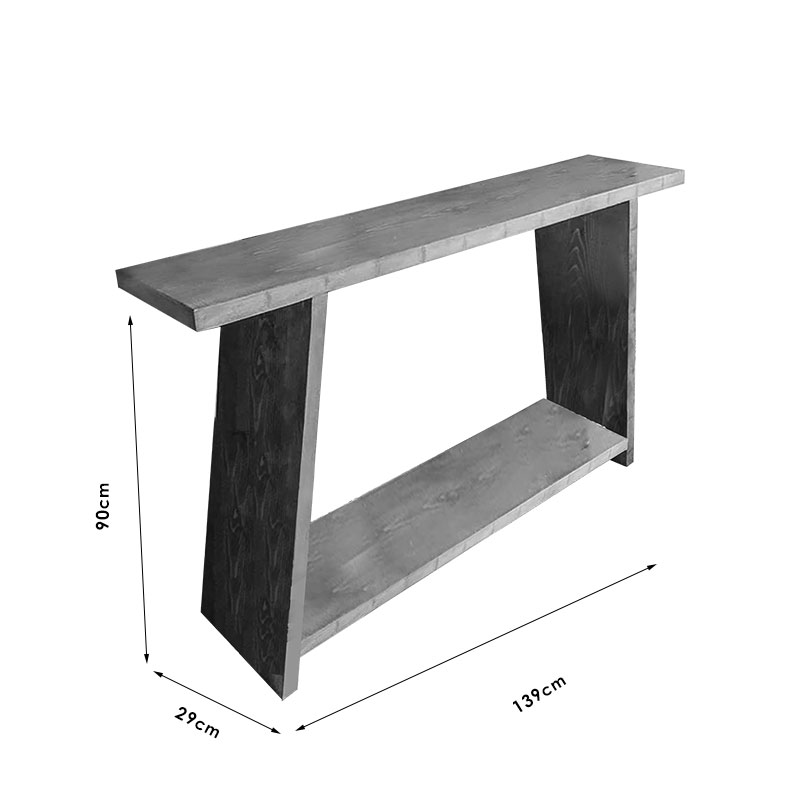 Κονσόλα Edgar φυσικό ξύλο πεύκου 30mm καρυδί 139x29x90εκ - Image 5