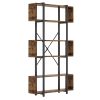 Βιβλιοθήκη Graham pakoworld καρυδί-μαύρο 120x22x185εκ 197-000061